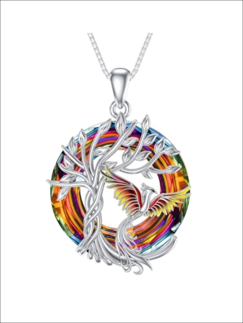 TOUPOP Phoenix Necklace 925 Sterling Silver Crystal Pendant Women Gift
